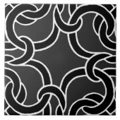 ブラック＆チャコール ケルト ノット シームレス パターン タイル (正面)