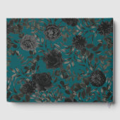 ブラック ティール ローズ ゴシック エレガント ウェディング ゲストブック (裏面)