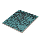 ブラック&ティール(緑がかった色)トライアングルモザイク タイル (側面)