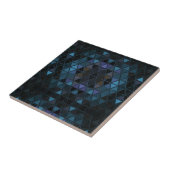 ブラック&ティール（緑がかった色）モザイクサウスウエストボホステンドグラス タイル (側面)