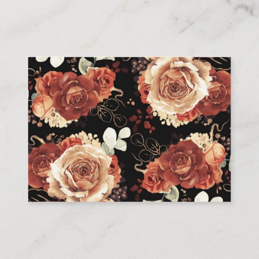 ブラック&テラコッタフローラ結婚ズのウェブサイト 名刺 (裏面)