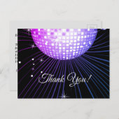 ブラック、ディスコパーティー、ダンス、誕生日サンキューカード ポストカード (正面/裏面)