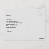 ブラック、ディスコパーティー、ダンス、誕生日サンキューカード ポストカード (裏面)