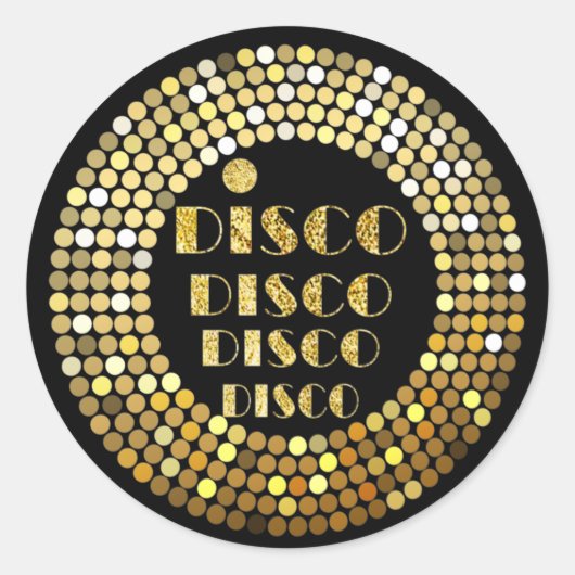 ブラック、ディスコパーティー、感謝していユーラベル ラウンドシール (正面)
