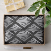 ブラック・デコパージュのシルバーアールデコ・ファン 薄葉紙 (ギフト)