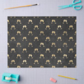 ブラック・デコパージュの金属製金ゴールドワイングラス 薄葉紙 (クラフト)