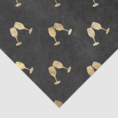 ブラック・デコパージュの金属製金ゴールドワイングラス 薄葉紙 (詳細)