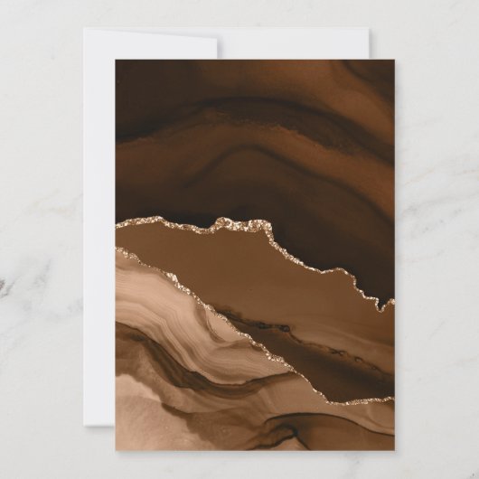 ブラック＆デザートゴールド　結婚式のSave the Date 招待状 (裏面)