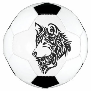 ブラック・トライバル・ウルフ サッカーボール