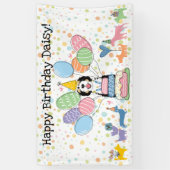 ブラック トリカラー シープアードゥードル 犬の誕生日パーティー 横断幕 (縦)