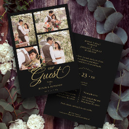 ブラック トレンディー コラージュ 4 枚の写真 おしゃれなスクリプト