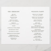 ブラック |トロピカルフローラ結婚式プログラム (裏面)