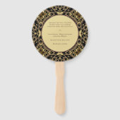 ブラック+トープ金ゴールドモダンアールデコありがとう ハンドファン (裏面)