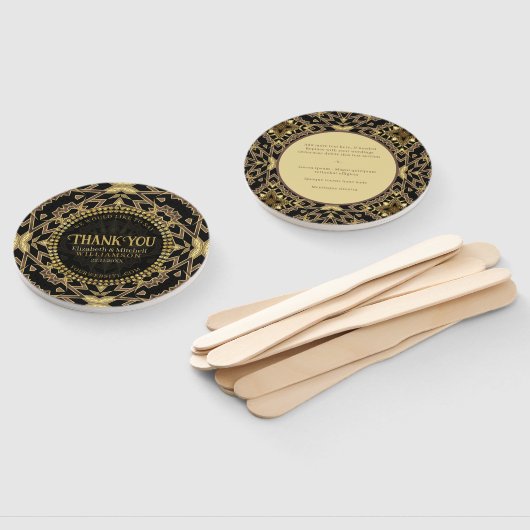 ブラック+トープ金ゴールドモダンアールデコありがとう ハンドファン (組立なし)