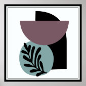 ブラック、トープ、ブルーの抽象芸術シェイプのポスター ポスター (正面)