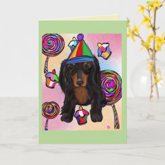 ブラック・ドキシ― カード (黄色い花)