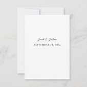 ブラック&ナチュラルフローラボホの食事RSVP 2 出欠カード (裏面)