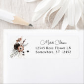 ブラック&ナチュラルフローラボホ差出人住所ラベル ラベル (インサイチュ)