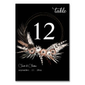 ブラック&ナチュラルフローラボホ結婚ズ – ブラック テーブルナンバー (裏面)