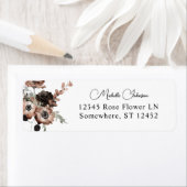 ブラック&ナチュラルフローラ差出人住所ラベル ラベル (インサイチュ)