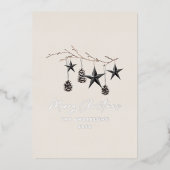 ブラック ナチュラル スカンディ モダン ボタニカル 箔シーズンカード (正面)