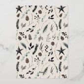 ブラック ナチュラル スカンディ モダン ボタニカル 箔シーズンカード (裏面)