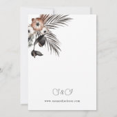 ブラック＆ナチュラル フローラル ボヘミア ウェディング 招待状 (裏面)