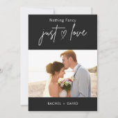 ブラック ナッシング ファンシー ただ愛 私たちはこっそり結婚した  こっそり結婚式 招待状 (正面)