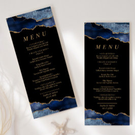 ブラック&ネイビーブルー金ゴールド書結婚道のメニュー メニュー