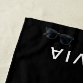 ブラック&ネームパーソナライズされたモノグラム | エレガント ビーチタオル (インサイチュ)