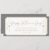 ブラック・ハッピーファーザー・デイ・ギフト券カード 招待状 (正面/裏面)