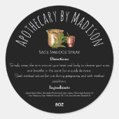 ブラック |ハーブ製品原料ラベル ラウンドシール (正面)