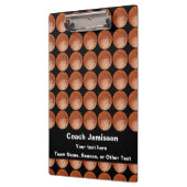 ブラック、バスケットボールパターン、ありがとうコーチ クリップボード (左)