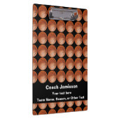 ブラック、バスケットボールパターン、ありがとうコーチ クリップボード (右)