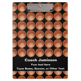 ブラック、バスケットボールパターン、ありがとうコーチ クリップボード
