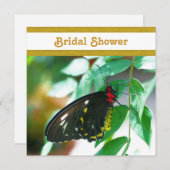ブラック·バタフライ·自然·ブライダル·シャワーの招待 招待状 (正面/裏面)