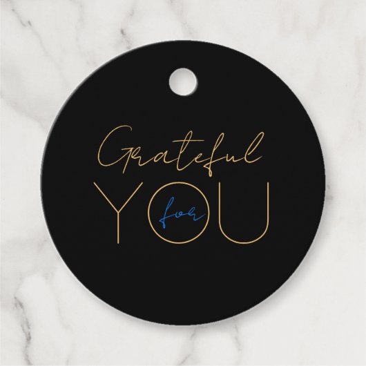 ブラック・バックグラウンド感謝メッセージカード フェイバータグ (正面)