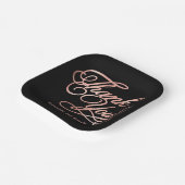 ブラック&バラ金ゴールドありがとう書結婚道 ペーパープレート (傾斜あり)