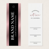 ブラック&バラ金ゴールドアパレルブティックつるラベルラベル (正面&裏面)