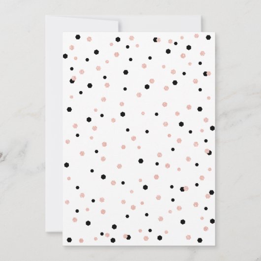 ブラック&バラ金ゴールドガール12th10代のバースデーパーティー 招待状 (裏面)