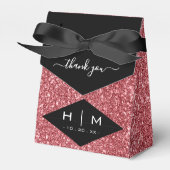 ブラック&バラ金ゴールドグリッターシックサンキューズ結婚ズ フェイバーボックス (正面サイド)