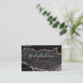 ブラック&バラ金ゴールドグリッター水カラーギルド瑪瑙 名刺 (スタンド正面)