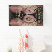 ブラック&バラ金ゴールドグリッター40th Birthday 横断幕 (インサイチュ)