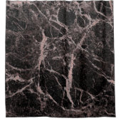 ブラック&バラ金ゴールドピンクグリッターマーブルグラムトレンディー シャワーカーテン (正面)