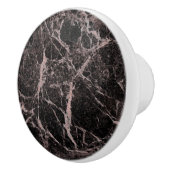 ブラック&バラ金ゴールドピンクグリッターマーブルグラムトレンディー セラミックノブ (右)