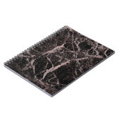 ブラック&バラ金ゴールドピンクグリッターマーブルグラムトレンディー ノートブック (左側)