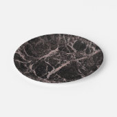 ブラック&バラ金ゴールドピンクグリッターマーブルグラムトレンディー ペーパープレート (アングル)