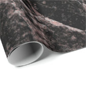 ブラック&バラ金ゴールドピンクグリッターマーブルグラムトレンディー ラッピングペーパー (ロールコーナー)