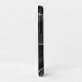 ブラック&バラ金ゴールドフェイクグリッターアゲート Case-Mate iPhoneケース (裏面/左)