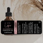 ブラック&バラ金ゴールドロゴエッセンシャル油防水 ラベル